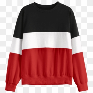 Lava Red Striped Full Regular Sweatshirt Wide Stripe - Sweater, HD Png Download