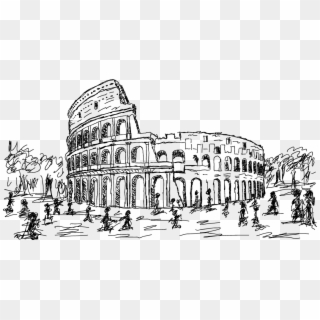 Colosseum Clipart Architecture - Tranh Vẽ Đấu Trường La Mã, HD Png Download