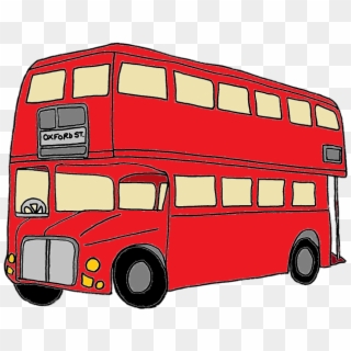 Red Clipart London Bus - Cartoon Double Decker Bus, HD Png Download