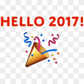 Goodbye 2016, Hello 2017 - Party Popper Emoji Png, Transparent Png
