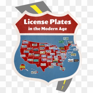 Modern License Plate - Map, HD Png Download