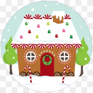 Templates Clipart Gingerbread House - Label, HD Png Download