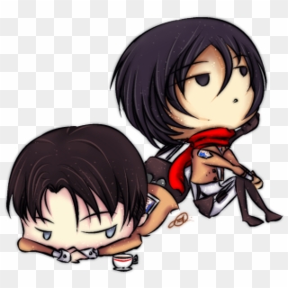 “ Tiny Mikasa And Levi With A Transparent Background - Cartoon, HD Png Download