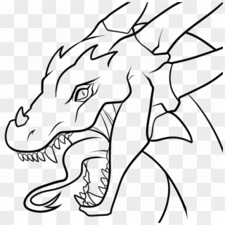 Dragon Head Coloring Pages 4 By Shannon - Ender Dragon Drawing Easy, HD Png Download