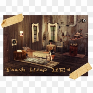 3t4 Trash Heap Bed - Sims 4 Cc Old Bed, HD Png Download