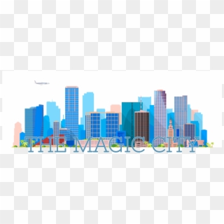 City Of Miami Skyline Vector - Skyline, HD Png Download