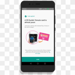 Android Pay Dunkin Donuts Promo - Iphone, HD Png Download