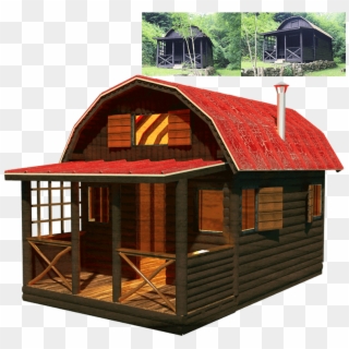 Small Country Cottage - Log Cabin, HD Png Download
