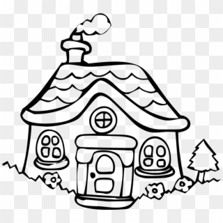 House Cottage Building Holiday Home Dwelling - Cartoon Houses Holiday Line  Drawing, HD Png Download - 834x750(#2076309) - PngFind