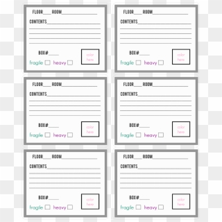 Free Box And Tags Templates \u2014 Crafthubs - Moving Box Labels Printable, HD Png Download