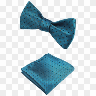 Teal, Black & Gold Bow Tie And Pocket Square - Pattern, HD Png Download