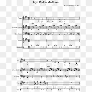 Jaya Radha Madhava Sheet Music Composed By Marko Manninen - Symphony No 4 Tchaikovsky Bassoon, HD Png Download