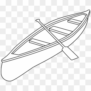 Free Canoe Clip Art Black And White Outline - Canoe Black And White, HD Png Download