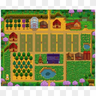 Farmsofstardewvalley - Stardew Valley Farm Layout Junimo Hut, HD Png Download