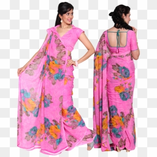 Vishnu Pink Color Saree - Silk, HD Png Download