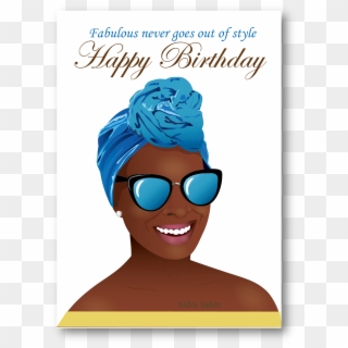 Birthday Woman Beautiful Black With Head Wrap - Happy Birthday African Woman, HD Png Download