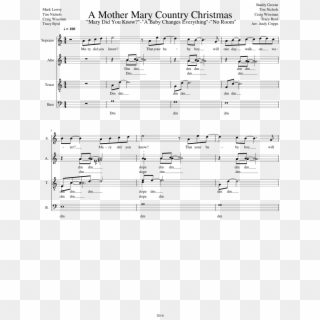 A Mother Mary Country Christmas Sheet Music Composed - Sheet Music, HD Png Download