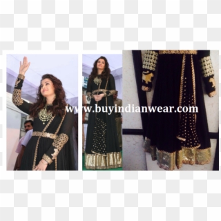 Bollywood Black Anarkali Suit, HD Png Download