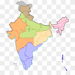 India Colour - Map Of India In Colour, HD Png Download