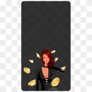 Casino Card Design With Casino Girl Png Image Free, Transparent Png