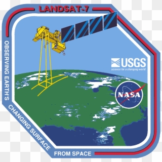 Landsat-7 Mission Patch - Landsat Mission Patch, HD Png Download