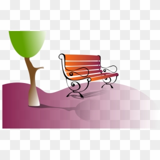 Park Computer Icons Bank Bench Diagram - Tree And Bench Clipart, HD Png Download