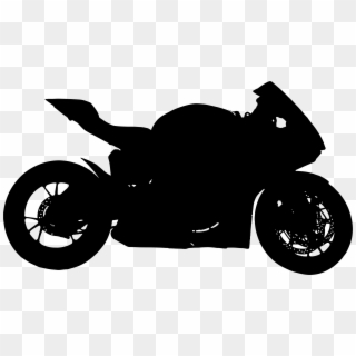 Silhouette Of A Motorcycle Clipart - Silhouette Motorcycle, HD Png Download