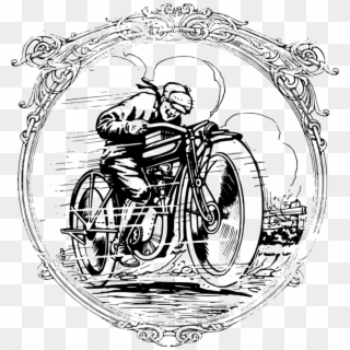 Retro Clipart Motorbike - Vintage Motorcycle Clipart, HD Png Download