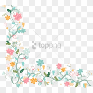 Free Png Watercolor Flower Vector Border Png Image - Flowers Border Vector Png, Transparent Png
