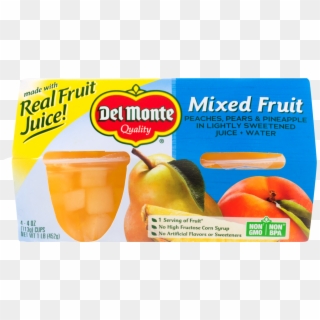 Del Monte Mixed Fruit In Lightly Sweetened Juice Water, - Del Monte Cherry Mixed Fruit Cups, HD Png Download