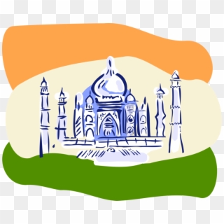 Vector Illustration Of Taj Mahal Marble Mausoleum On, HD Png Download