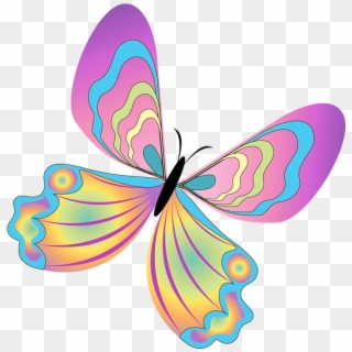 Painted Butterfly Png Clipart - Butterfly Spring Clip Art, Transparent Png