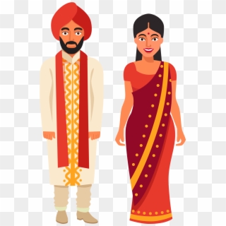Download - Clipart Of Indian Wedding Couple, HD Png Download