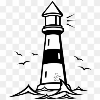 Tattoos Clipart Nautical - Lighthouse Clipart Black And White, HD Png Download