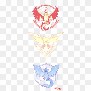 Adorable Fan Art Of The Pokemon Go Team Emblems Team - Pokemon Dios, HD Png Download