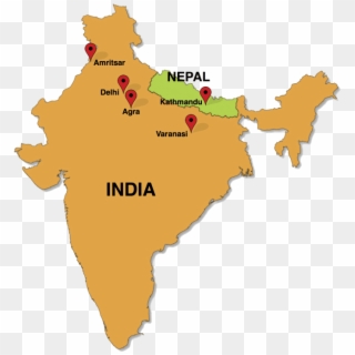 This Is Our Intended Itinerary, But We Always Remain - Nepal To India Map, HD Png Download