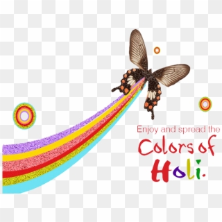 Holi Butterfly Text Wishes Png - Holi Wishes For Travel, Transparent Png