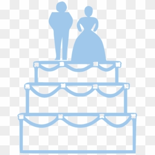 Cake Wedding Couple - Blue Wedding Cake Clipart, HD Png Download