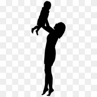 Baby Child Family - Woman With Baby Silhouette, HD Png Download