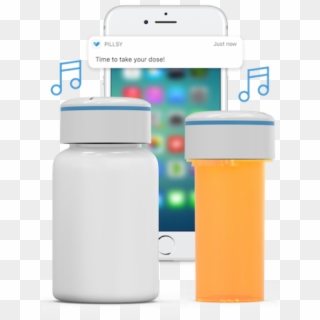 Smart Pill Caps And Mobile App - Water Bottle, HD Png Download
