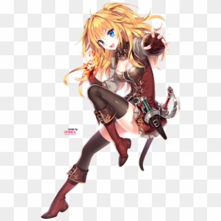 Svg Transparent Anime Girl With Sword And Dagger Google - Anime Girl Blond Hair And Blue Eyes, HD Png Download