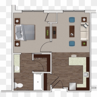 Assisted Living One Bedroom At Stonecrest Of Troy - Floor Plan, HD Png Download