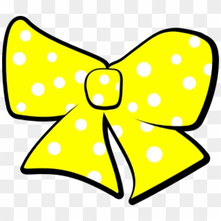 Bow Clipart Polka Dot - Yellow Hair Bow Clip Art, HD Png Download
