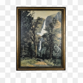 Vintage Painting Of Waterfalls, HD Png Download