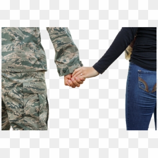 Military Men Holding Wife's Hand, HD Png Download