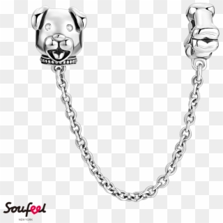 Dog And Bone Safety Chain 925 Sterling Silver - Solitaire Pendant Tiffany, HD Png Download