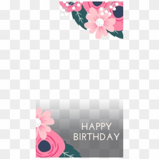 Pink Gradient Flowers - Snapchat Filters Transparent Happy Birthday, HD Png Download