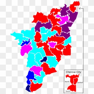 2004 Tamil Nadu Lok Sabha Election Map By Parties - Hosur Tamil Nadu Map, HD Png Download