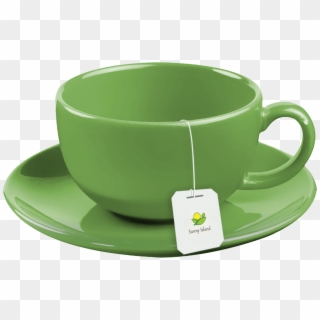 Sunny Island Green Tea - Tea Cup With Tea Bag, HD Png Download