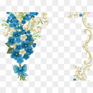 Decorative Line Blue Clipart Flower, HD Png Download
